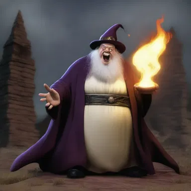 The kingdom was in danger as an evil sorcerer unleashed a fatso to terrorize the land.