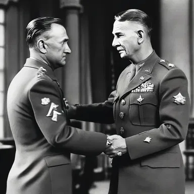 The general decorated the soldier with a medal of honor in the war film.