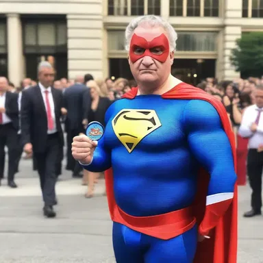 The superhero was decorated by the city mayor with a special medal for saving the day.