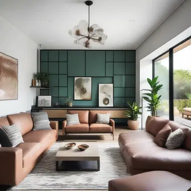 The interior designer used a mix of modern and vintage elements to decorate the open-concept living space, creating a fusion of style and comfort.