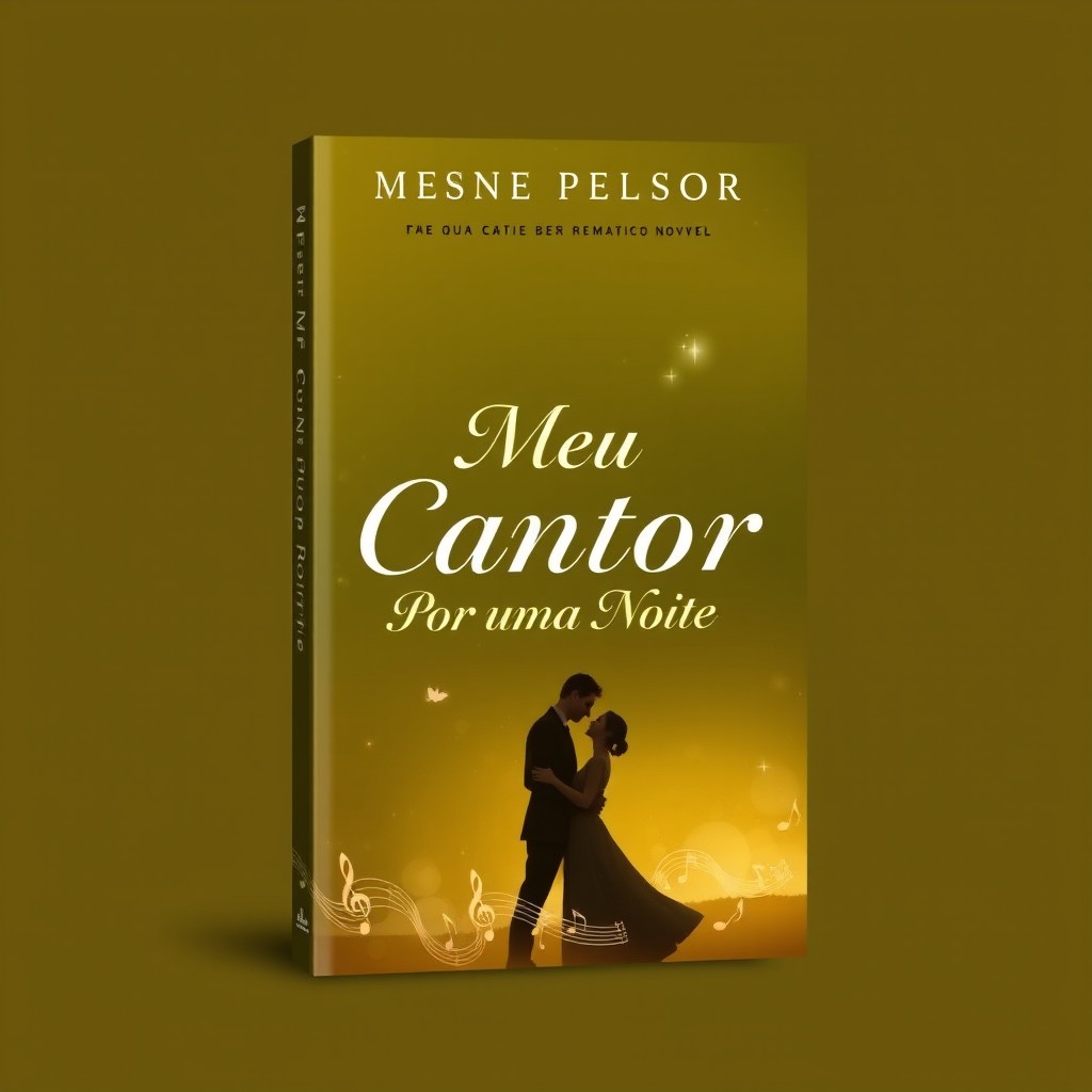 A book cover design for a romance novel titled 'Meu Cantor Por uma Noite'