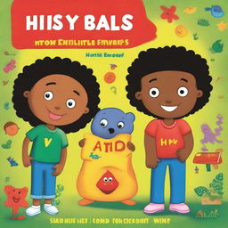 A high-quality digital art image of a children's book cover about HIV and AIDS