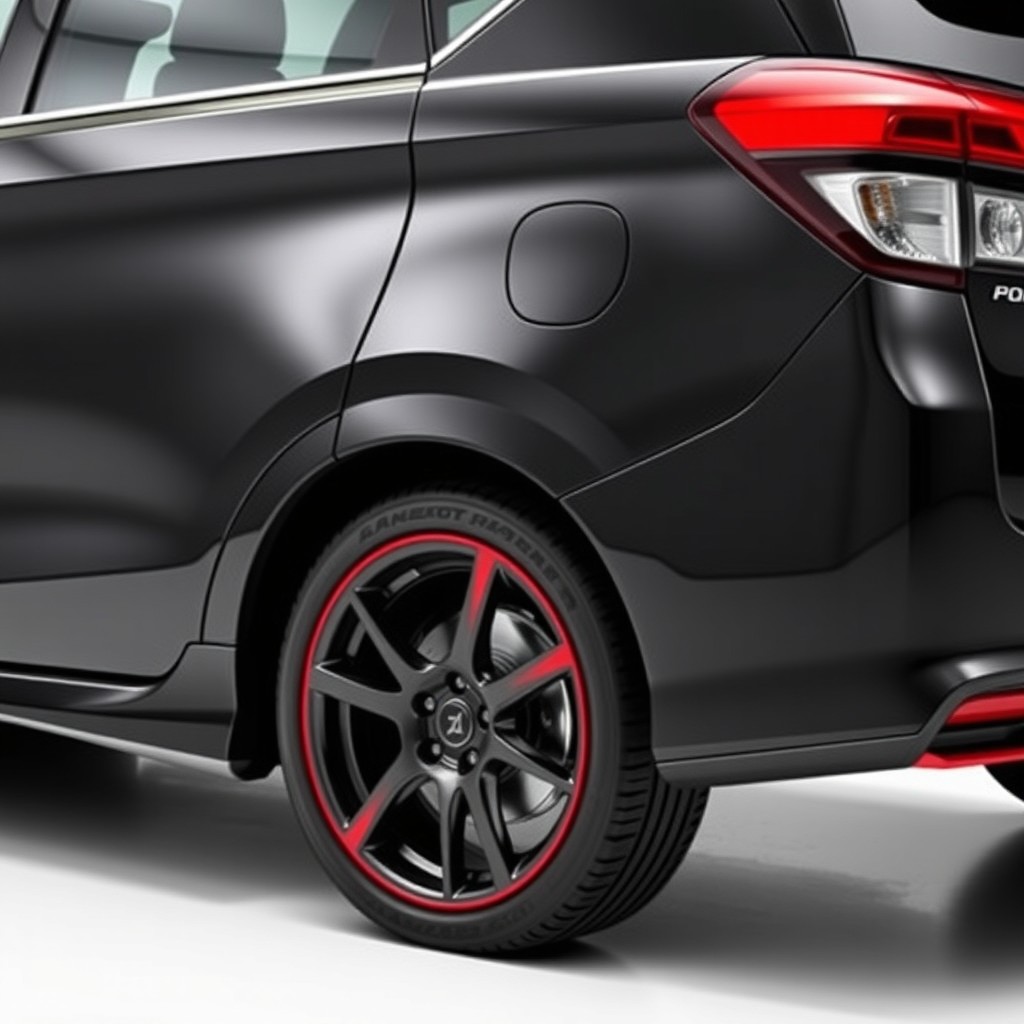 A sleek, glossy black 2019 Avanza car