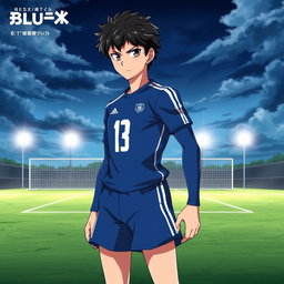 A detailed character chart for an original character (OOC) inspired by the anime Blue Lock