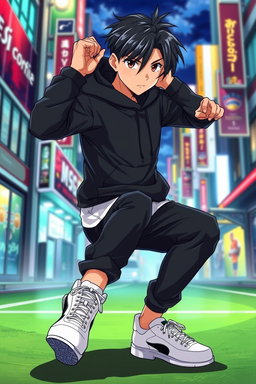 A handsome male anime original character inspired by the style of Bluelock