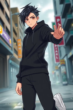 A handsome male anime original character inspired by the style of Bluelock
