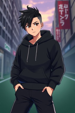 A handsome male anime original character inspired by the style of Bluelock