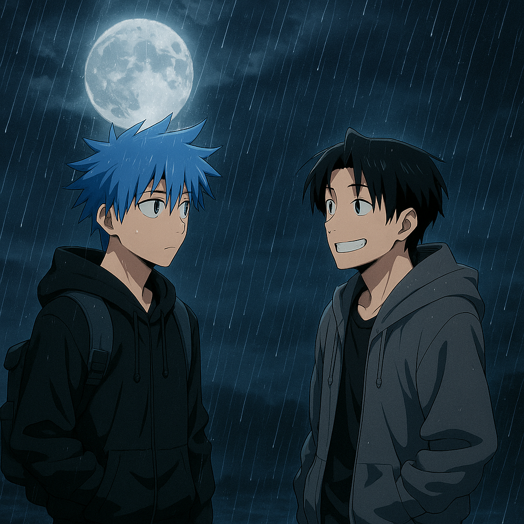 add rainy moonlight as background
