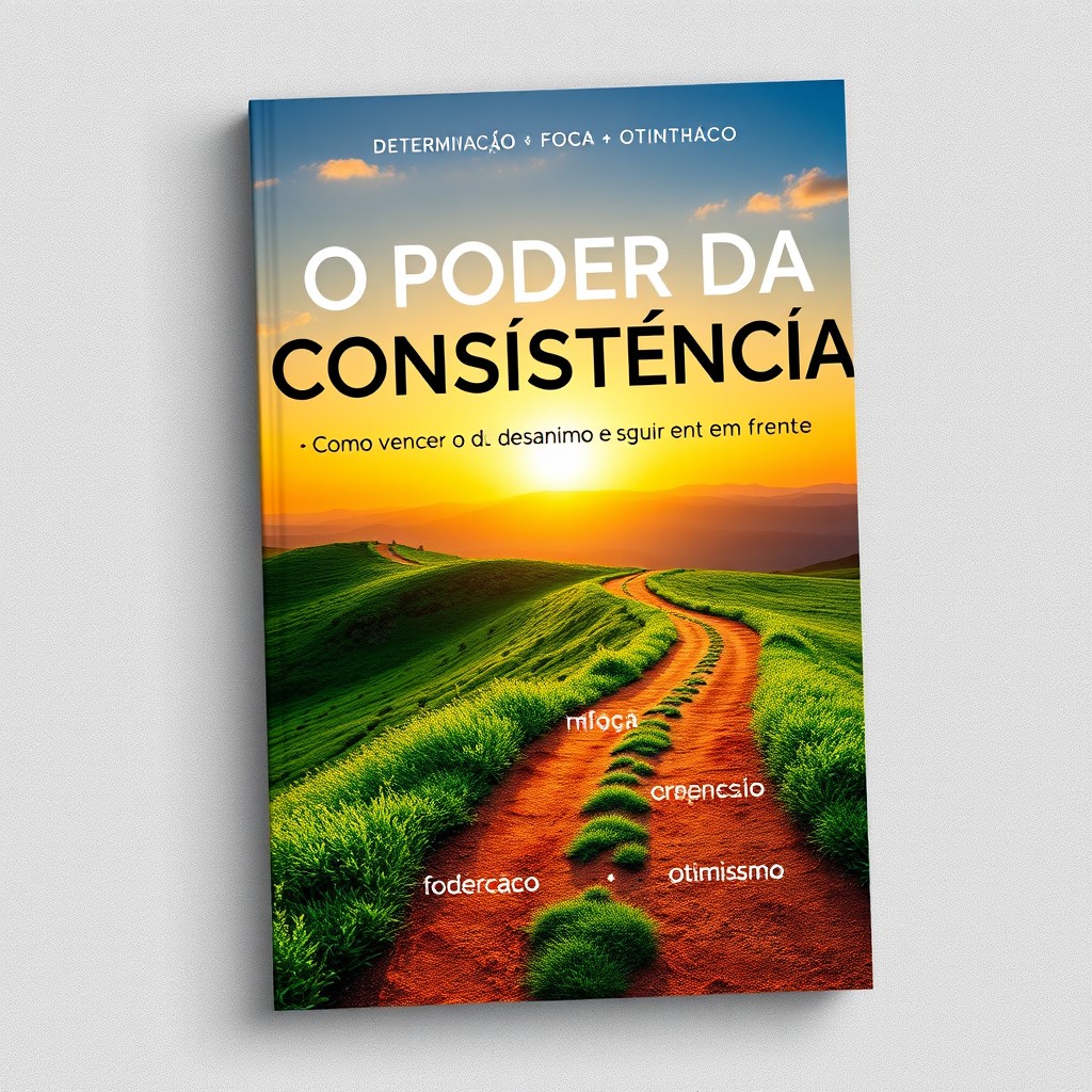 A captivating e-book cover for 'O Poder da Consistência: como vencer o desânimo e seguir em frente'