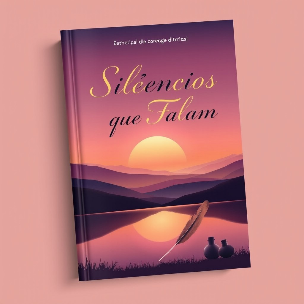 A book cover design for a poetry collection titled 'Silêncios que Falam'