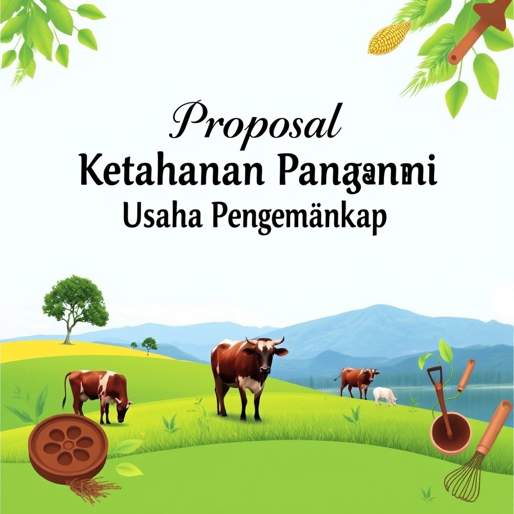 A visually appealing title cover for a proposal on thematic food security focusing on cattle fattening