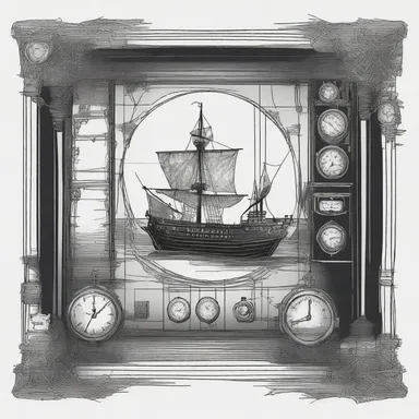 Lost in the haunted ship, the protagonist stumbled upon an eerie navigational instrument with dark symbols and mysterious powers.