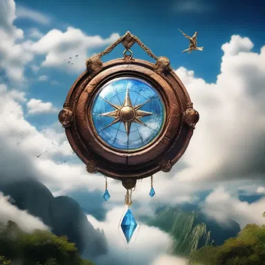 In the magical world of wizards and witches, a navigational instrument made from enchanted crystals enables the sorcerers to fly accurately through the clouds.