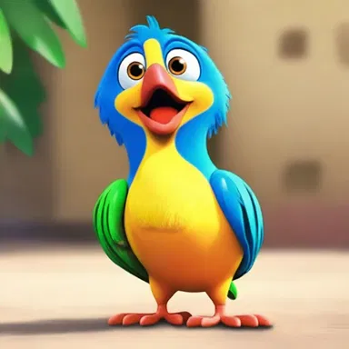 The colorful paroquet became a beloved character in the animated series, bringing joy to kids and adults alike.