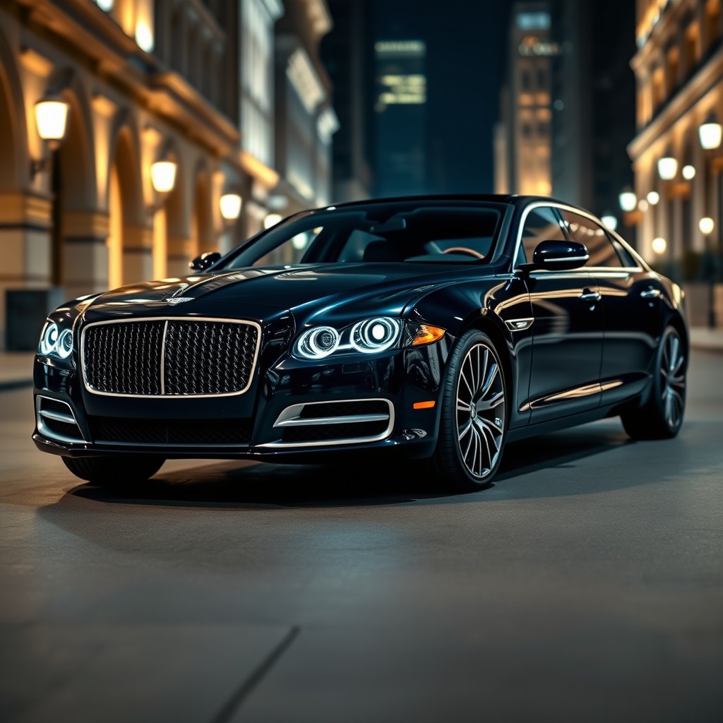 A luxurious sedan design based on the Jaguar XJ X350 body, featuring the front end of a Bentley Mulsanne