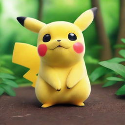 An astonishingly hyper-realistic photograph of Pikachu, imagined in real-life