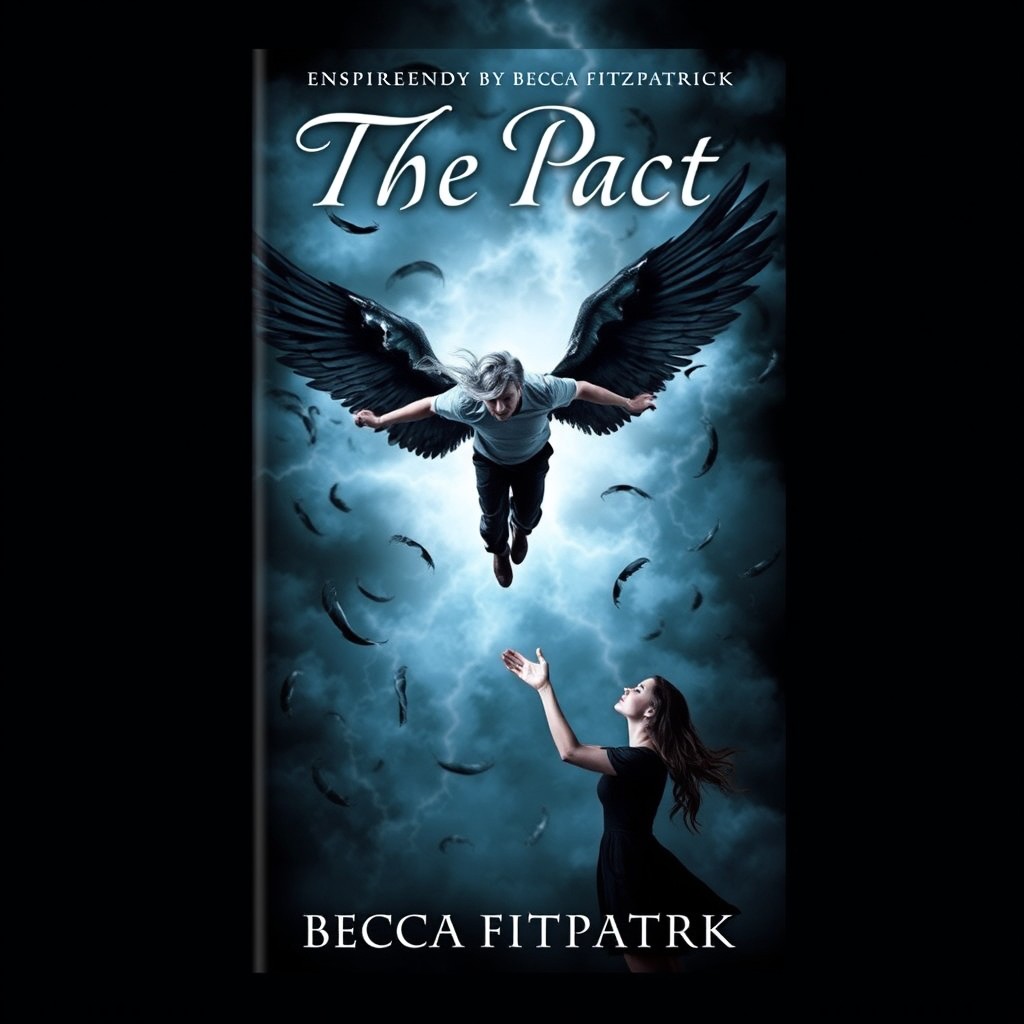 A book cover design for 'The Pact', inspired by Becca Fitzpatrick's 'Hush Hush'