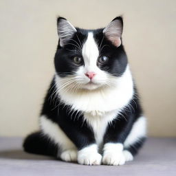 A high-quality, real-life photograph showcasing a 'Panda Cat', a domestic cat with panda-like markings