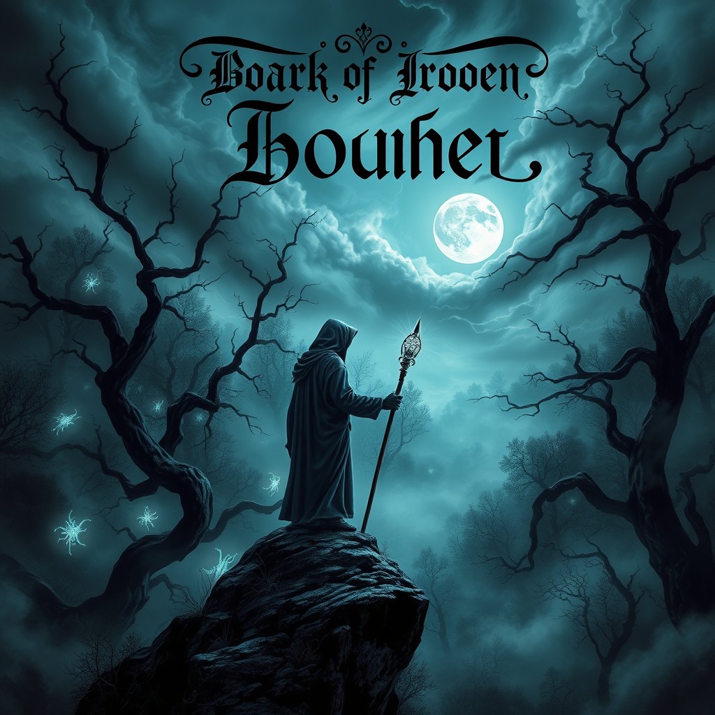 A book cover design featuring a dark supernatural fantasy theme