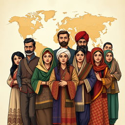 A powerful and thought-provoking illustration depicting the theme of ethnic nationalism