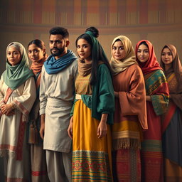 A conceptual digital painting that beautifully illustrates the theme of unity among diverse ethnic backgrounds