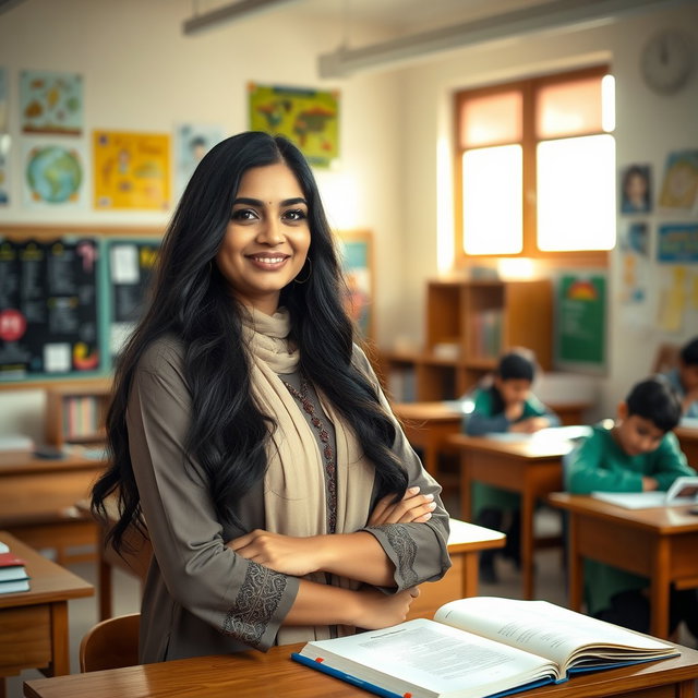 Inspiring Pakistani Teacher in a Vibrant Classroom