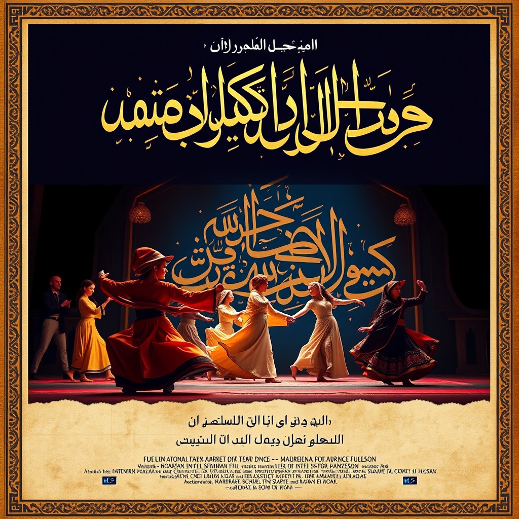 A documentary film poster featuring Islamic cultural arts