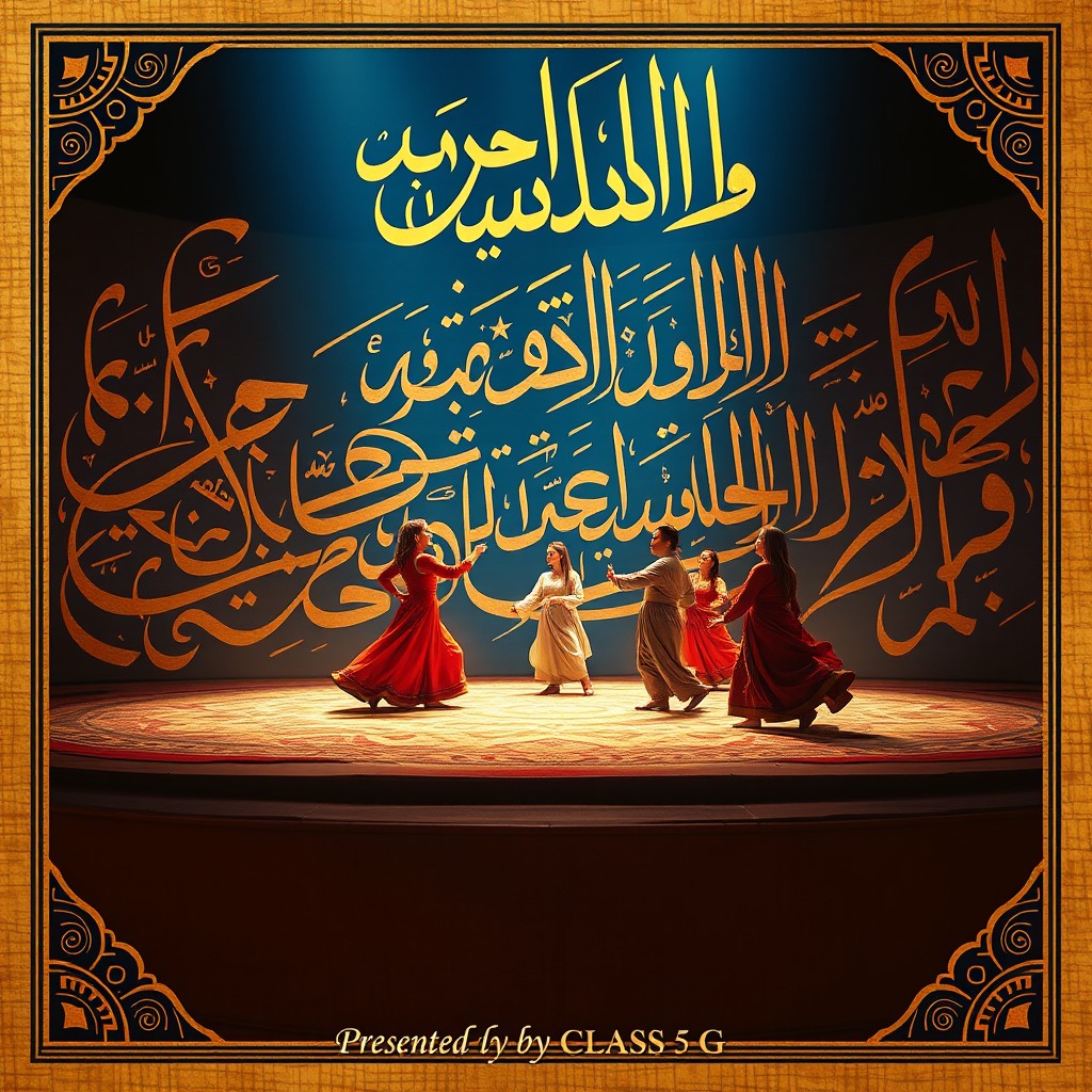 A documentary film poster featuring Islamic cultural arts