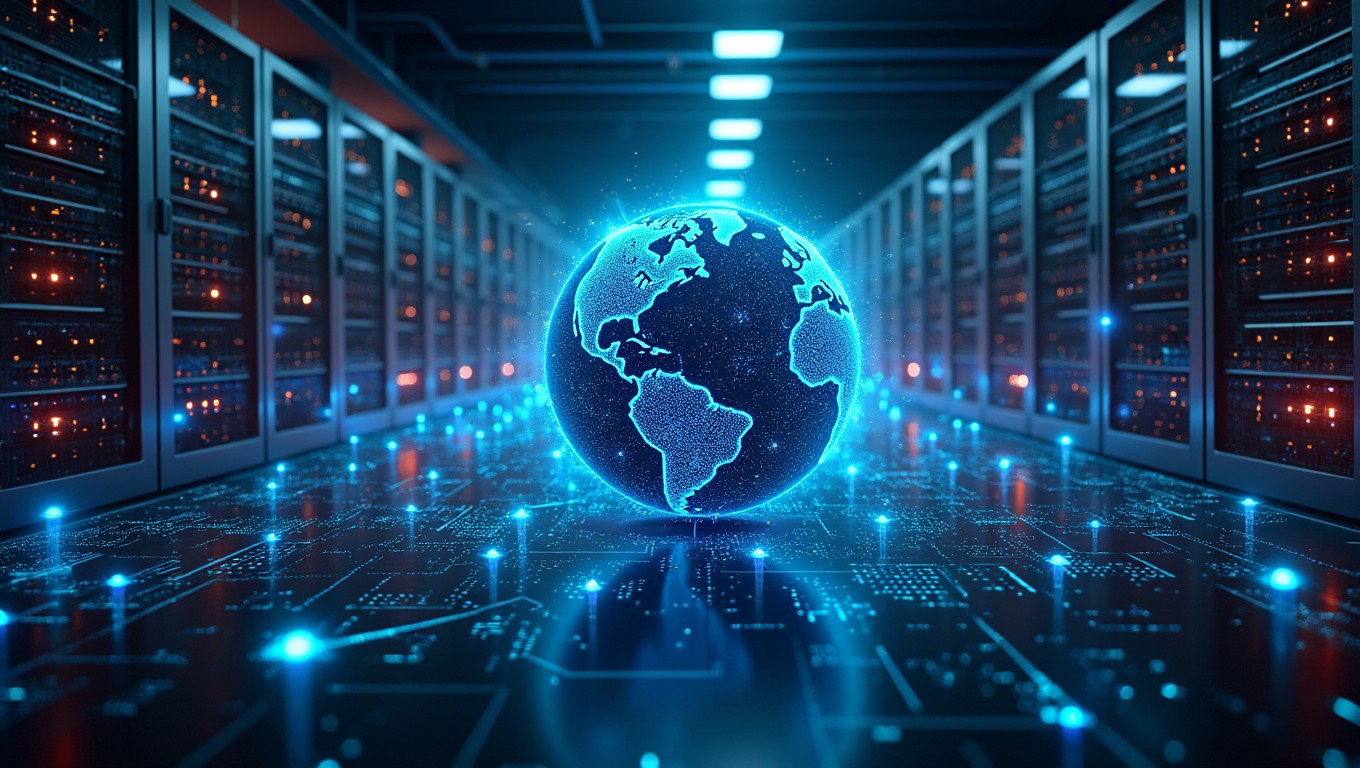 A powerful representation of a robust digital architecture illustrating a platform designed for global scalability and a strong server infrastructure