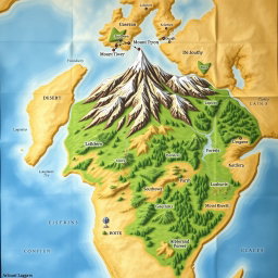 Explore a Detailed Map of a Fictional Continent