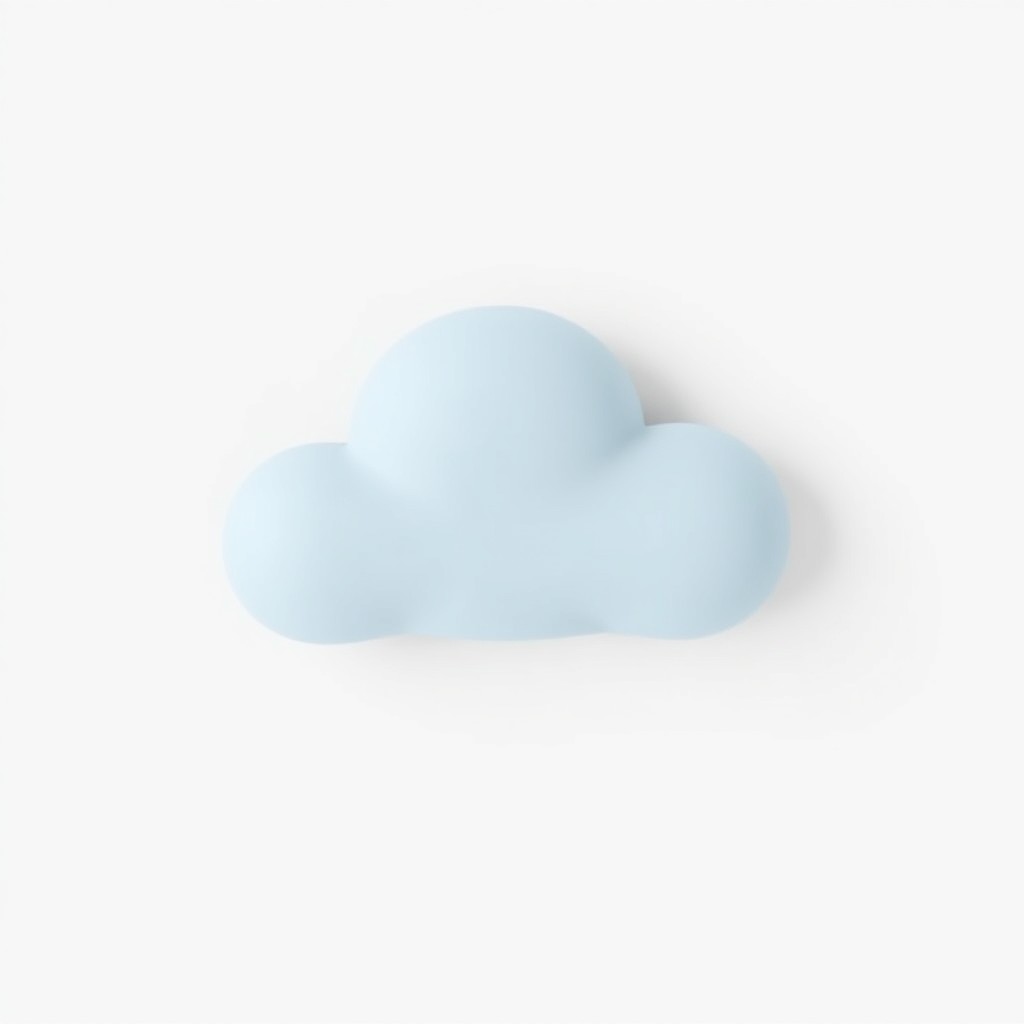 A minimalistic 2D depiction of a cloud in a soft blue color