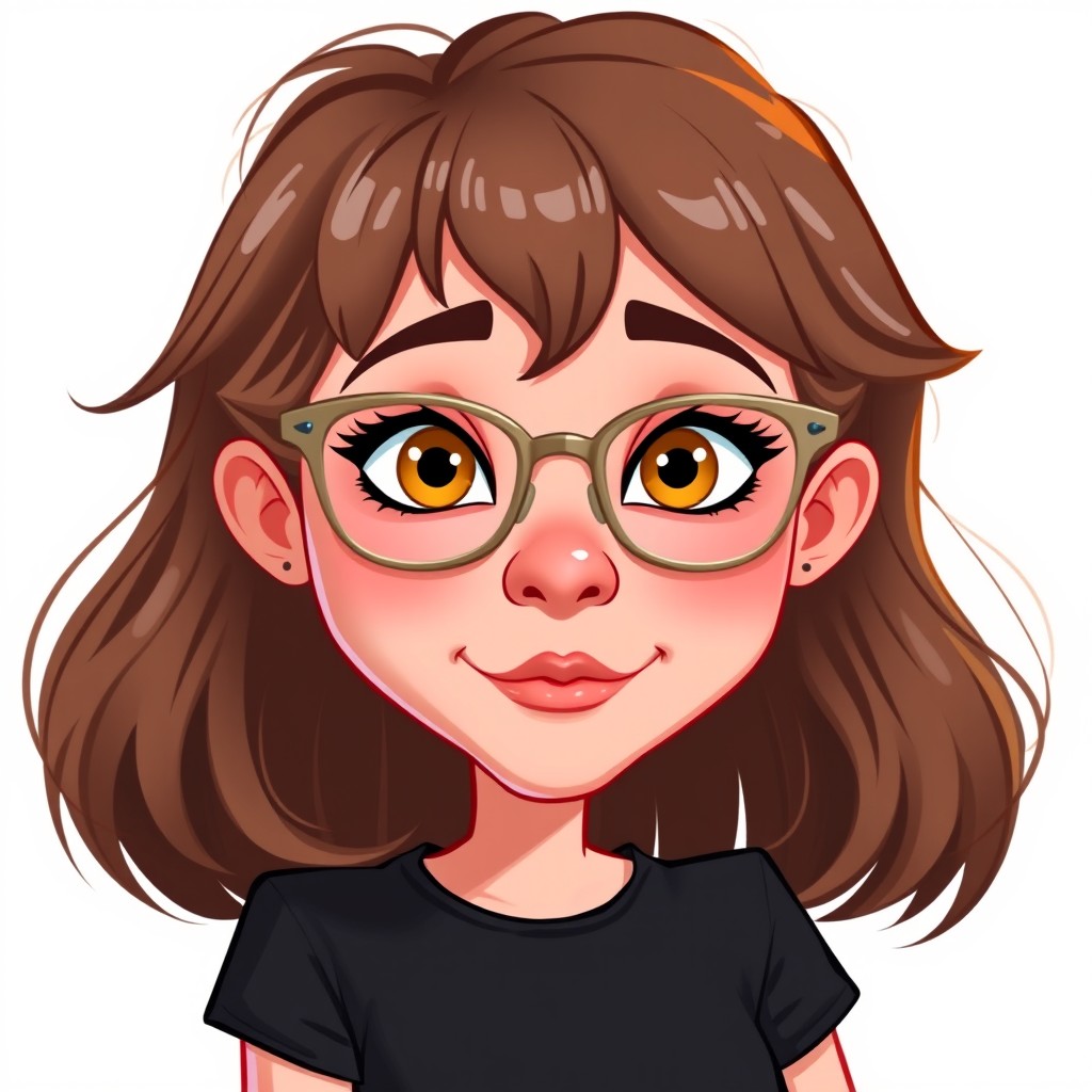 A character design of a woman in her late 30s, depicted in a vibrant Pixar animation style