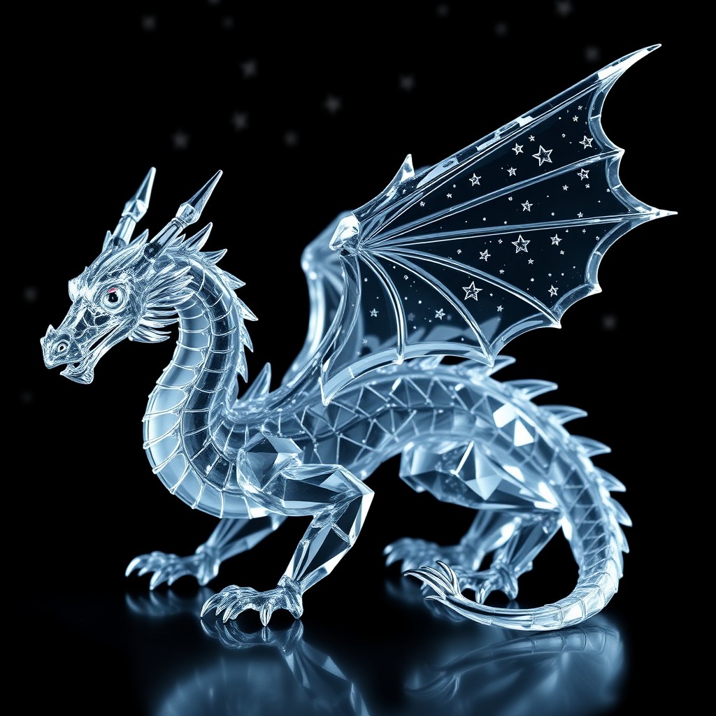 A stunning Swarovski-style crystal dragon, exquisitely designed with reflective crystal scales that twinkle like stars