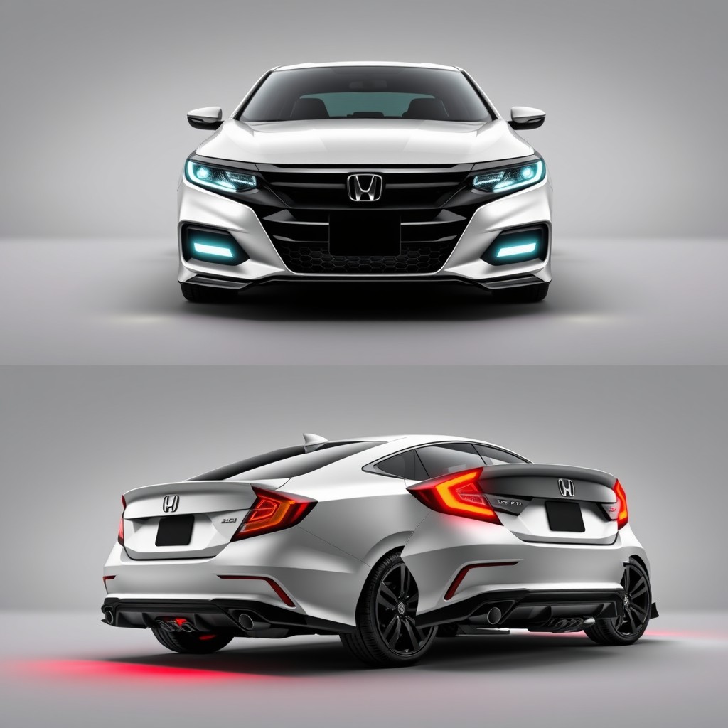 A custom design of a Honda Accord with rear lights swapped for Honda Civic VTiS lights