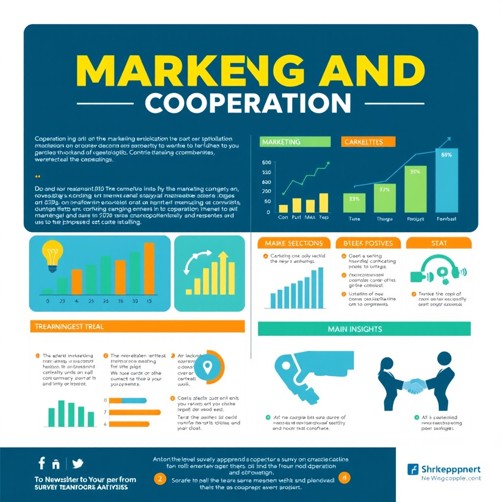 A detailed and visually appealing infographic illustrating a marketing and cooperation survey