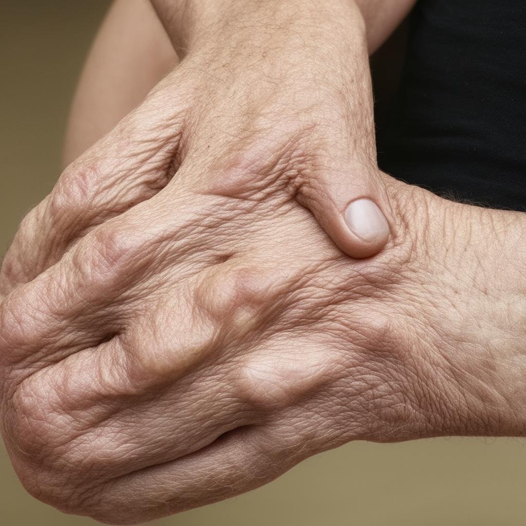 Close-up of heavily veined hands, showing intricate veins running like rivers, symbolic of strength and age