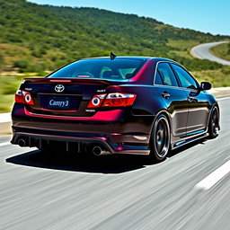 A 2006 Toyota Camry 30 in sporty tuning, driving on a highway