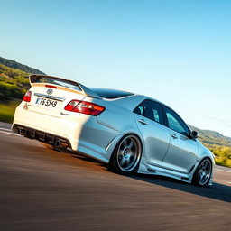 A 2006 Toyota Camry 30 in sporty tuning, driving on a highway