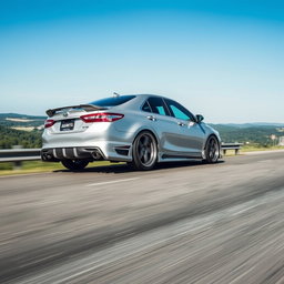 A 2006 Toyota Camry 30 in sporty tuning, driving on a highway