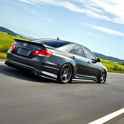 A 2006 Toyota Camry 30 in sporty tuning, driving on a highway