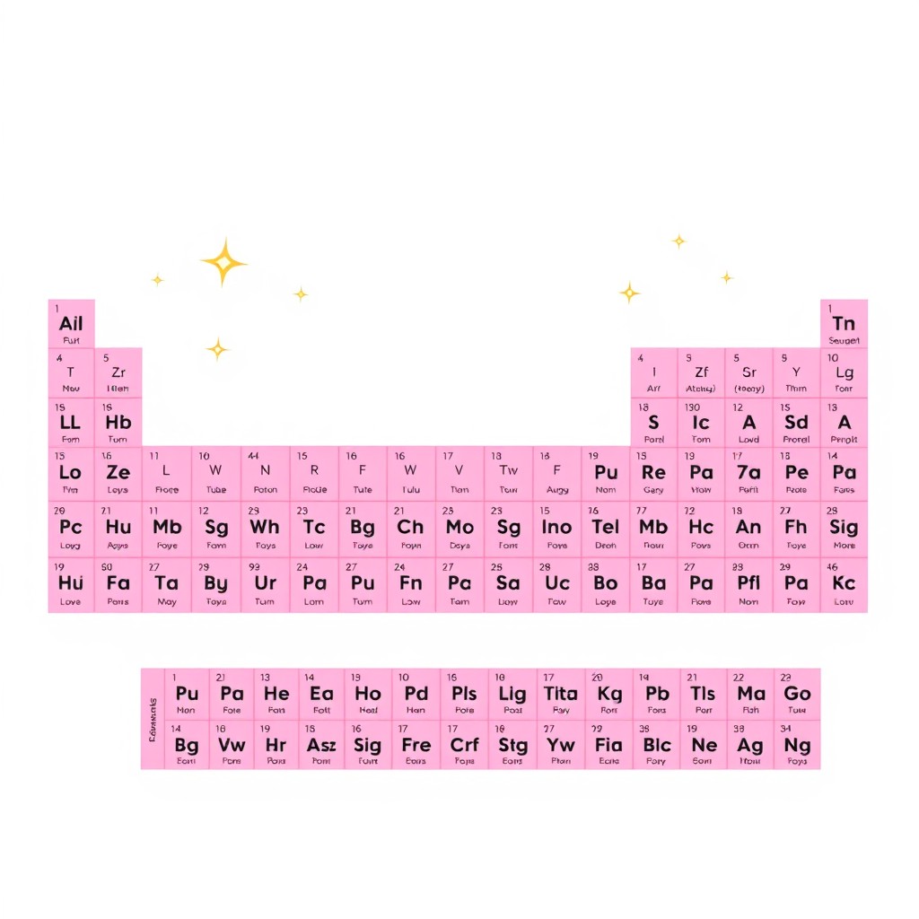 Elegant Pink Periodic Table: An Aesthetic Science Touch
