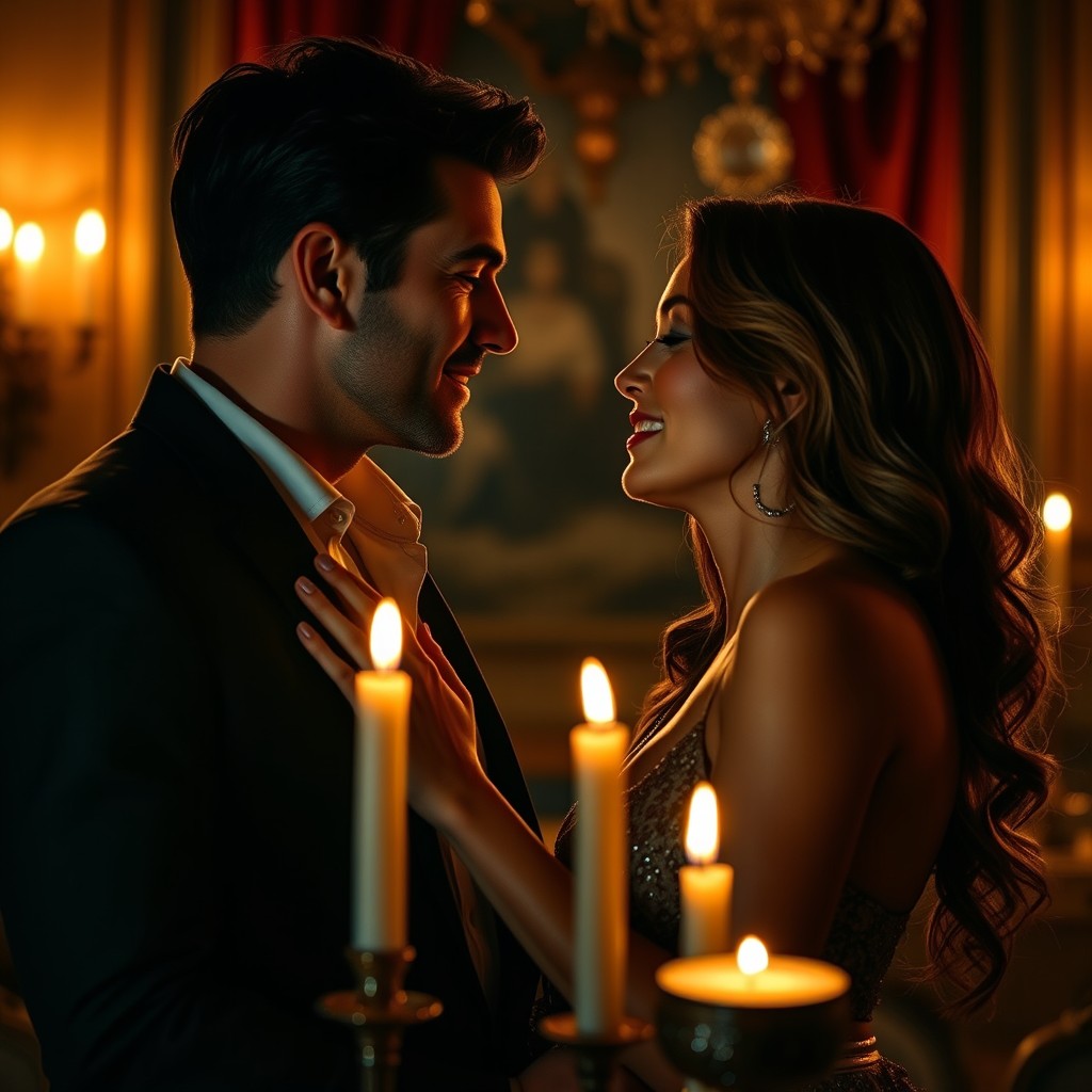 Intense Romantic Moments: Capturing Chemistry in Candlelit Scenes