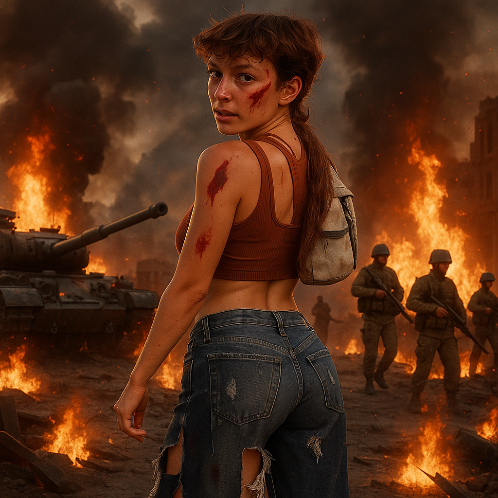 pon un fondo de guerra,con soldados,un tanque y varios fuegos