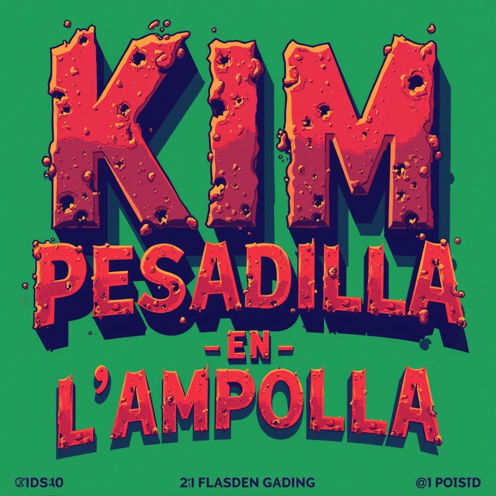 A bold label design featuring the text "Kim Pesadilla en l'Ampolla" in a Mad Max-inspired font