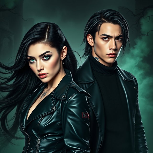 In an intense, dark aesthetic, Hela and Jungkook are portrayed together in a powerful stance for 'Ragnarök dos Contos Perdidos'