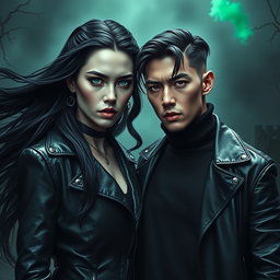 In an intense, dark aesthetic, Hela and Jungkook are portrayed together in a powerful stance for 'Ragnarök dos Contos Perdidos'