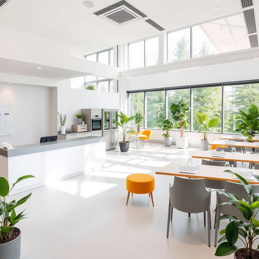 A modern housekeeping training center interior, covering an area of 72 square meters