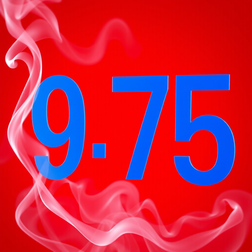 A large blue number 9