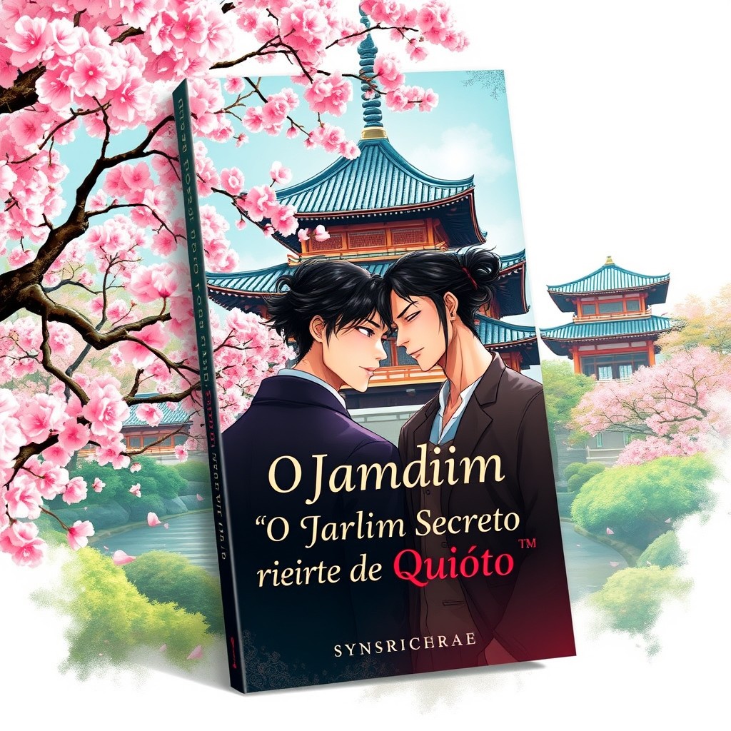 An eye-catching e-book cover in manga/anime style that captures the essence of Japanese culture, featuring beautiful cherry blossom trees and a traditional Kyoto temple in the background