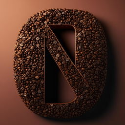 A creatively designed letter N, flawlessly merged with a dark, robust coffee bean.